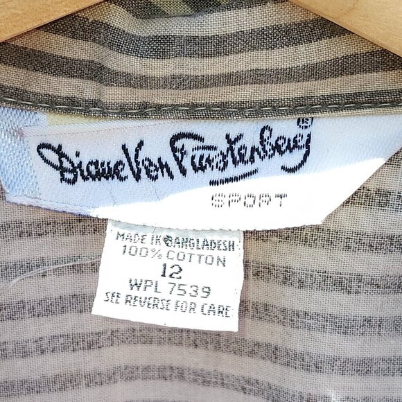 VINTAGE Diane Von Furstenberg SPORT Women's Stripe Jumpsuit Size 12 - Picture 4 of 8